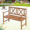 Giantex Outdoor Wooden Garden Bench – 2-Person Acacia Wood Loveseat with Armrests, Backrest, 800lbs Capacity, Patio Park Bench for Backyard, Front Porch Bench (Non-Foldable)(Non-collapsible)