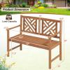 Giantex Outdoor Wooden Garden Bench – 2-Person Acacia Wood Loveseat with Armrests, Backrest, 800lbs Capacity, Patio Park Bench for Backyard, Front Porch Bench (Non-Foldable)(Non-Foldable)