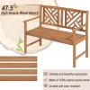 Giantex Outdoor Wooden Garden Bench – 2-Person Acacia Wood Loveseat with Armrests, Backrest, 800lbs Capacity, Patio Park Bench for Backyard, Front Porch Bench (Non-Foldable)(Non-Foldable)