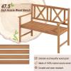 Giantex Outdoor Wooden Garden Bench – 2-Person Acacia Wood Loveseat with Armrests, Backrest, 800lbs Capacity, Patio Park Bench for Backyard, Front Porch Bench (Non-Foldable)(Non-collapsible)