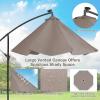 Giantex Patio Umbrella 10 Ft, Pool Umbrellas with 32 LED Lights Solar Powered Offset Umbrella, 8 Ribs Cantilever Umbrella with Tilting Adjustment, Heavy-Duty Outdoor Umbrellas(Tan)