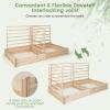 Giantex Raised Garden Bed with Trellis, 93″ L x 25″ W x 40″ H, Wood Planter Box for Vegetables Flowers Herbs Fruits Climbing Plants Cucumber, Easy Assembly, Outdoor Rectangular Floor Gardening Beds(88″x45″x43″)