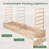 Giantex Raised Garden Bed with Trellis, 93″ L x 25″ W x 40″ H, Wood Planter Box for Vegetables Flowers Herbs Fruits Climbing Plants Cucumber, Easy Assembly, Outdoor Rectangular Floor Gardening Beds(93”x25”x40”)