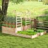 Giantex Raised Garden Bed with Trellis, 93″ L x 25″ W x 40″ H, Wood Planter Box for Vegetables Flowers Herbs Fruits Climbing Plants Cucumber, Easy Assembly, Outdoor Rectangular Floor Gardening Beds(88″x25”x53”)