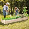 Giantex Raised Garden Bed with Trellis, 93″ L x 25″ W x 40″ H, Wood Planter Box for Vegetables Flowers Herbs Fruits Climbing Plants Cucumber, Easy Assembly, Outdoor Rectangular Floor Gardening Beds(93”x25”x40”)