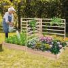 Giantex Raised Garden Bed with Trellis, 93″ L x 25″ W x 40″ H, Wood Planter Box for Vegetables Flowers Herbs Fruits Climbing Plants Cucumber, Easy Assembly, Outdoor Rectangular Floor Gardening Beds(88″x45″x43″)