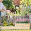 Giantex Raised Garden Bed with Trellis, 93″ L x 25″ W x 40″ H, Wood Planter Box for Vegetables Flowers Herbs Fruits Climbing Plants Cucumber, Easy Assembly, Outdoor Rectangular Floor Gardening Beds(88″x25”x53”)