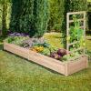 Giantex Raised Garden Bed with Trellis, 93″ L x 25″ W x 40″ H, Wood Planter Box for Vegetables Flowers Herbs Fruits Climbing Plants Cucumber, Easy Assembly, Outdoor Rectangular Floor Gardening Beds(93”x25”x40”)