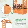 Giantex Raised Garden Bed with Trellis & Hanging Roof, Wood Planter Box with Bottom and Drainage Holes, Freestanding Garden Planter for Flower Vegetable Fruit Herb Climbing Vines (79″ x 17.5″ x 45″)(1)