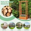 Giantex Raised Garden Bed with Trellis & Hanging Roof, Wood Planter Box with Bottom and Drainage Holes, Freestanding Garden Planter for Flower Vegetable Fruit Herb Climbing Vines (79″ x 17.5″ x 45″)(1)