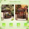 Giantex Wooden Wagon Planter Box, 2-Tier Garden Planter with Drainage Holes for Flowers Herbs Vegetables, Indoor Outdoor Decorative Planter Container for Patio Garden Balcony (1)(1)