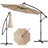 Giantex 10 ft Offset Patio Umbrella with 112 Solar Meteor Shower Lights, Outdoor Cantilever Umbrellas with 8 Ribs, Easy Tilt Adjustment, Hanging Market Umbrella for Backyard Garden Lawn Poolside(Beige)