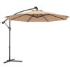 Giantex 10ft Offset Patio Umbrella with Cross Base, Tan, Polyester Fabric, 96% Sunlight Protection(Beige)
