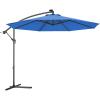 Giantex 10ft Offset Patio Umbrella with Cross Base, Tan, Polyester Fabric, 96% Sunlight Protection(Blue)