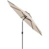 Giantex 10ft Outdoor Patio Umbrella, Market Table Umbrella with Tilt Adjustment and Crank, 180G Polyester, Garden Canopy for Deck Backyard Pool Indoor Outdoor (Blue)(Beige)