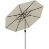 Giantex 9ft Patio Umbrella Outdoor, Market Table Umbrella w/Push Button Tilt and Crank, 180G Polyester Fabric and Sturdy Ribs, Sun Canopy Umbrellas for Patio Garden Beach Deck Pool(Beige)