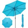 Giantex 9ft Patio Umbrella Outdoor, Market Table Umbrella w/Push Button Tilt and Crank, 180G Polyester Fabric and Sturdy Ribs, Sun Canopy Umbrellas for Patio Garden Beach Deck Pool(Blue)