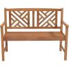 Giantex Outdoor Wooden Garden Bench – 2-Person Acacia Wood Loveseat with Armrests, Backrest, 800lbs Capacity, Patio Park Bench for Backyard, Front Porch Bench (Non-Foldable)(Non-Foldable)