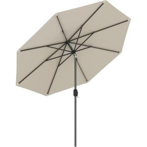 Giantex 9ft Patio Umbrella Outdoor, Market Table Umbrella w/Push Button Tilt and Crank, 180G Polyester Fabric and Sturdy Ribs, Sun Canopy Umbrellas for Patio Garden Beach Deck Pool(Beige)