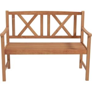 Giantex Outdoor Wooden Garden Bench – 2-Person Acacia Wood Loveseat with Armrests, Backrest, 800lbs Capacity, Patio Park Bench for Backyard, Front Porch Bench (Non-Foldable)(Non-collapsible)