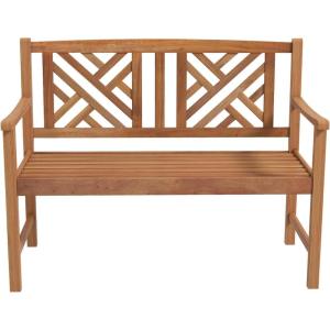 Giantex Outdoor Wooden Garden Bench – 2-Person Acacia Wood Loveseat with Armrests, Backrest, 800lbs Capacity, Patio Park Bench for Backyard, Front Porch Bench (Non-Foldable)(Non-Foldable)