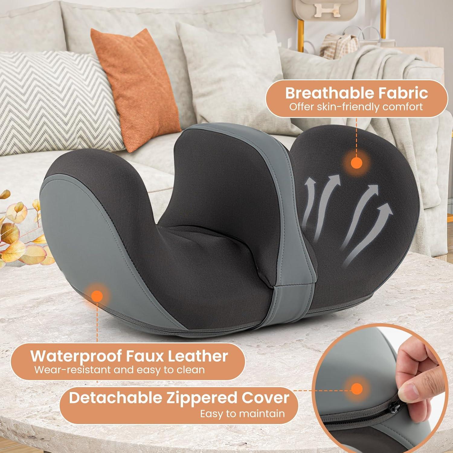 image:imageGiantex Foot Massager with Heat Calf Massager with 3 Massage Intensity Vibration Detachable Middle Sponge Shiatsu Kneading Electric Massager for Thigh Arm Waist Relax Gifts for WomenMen GreyGrey