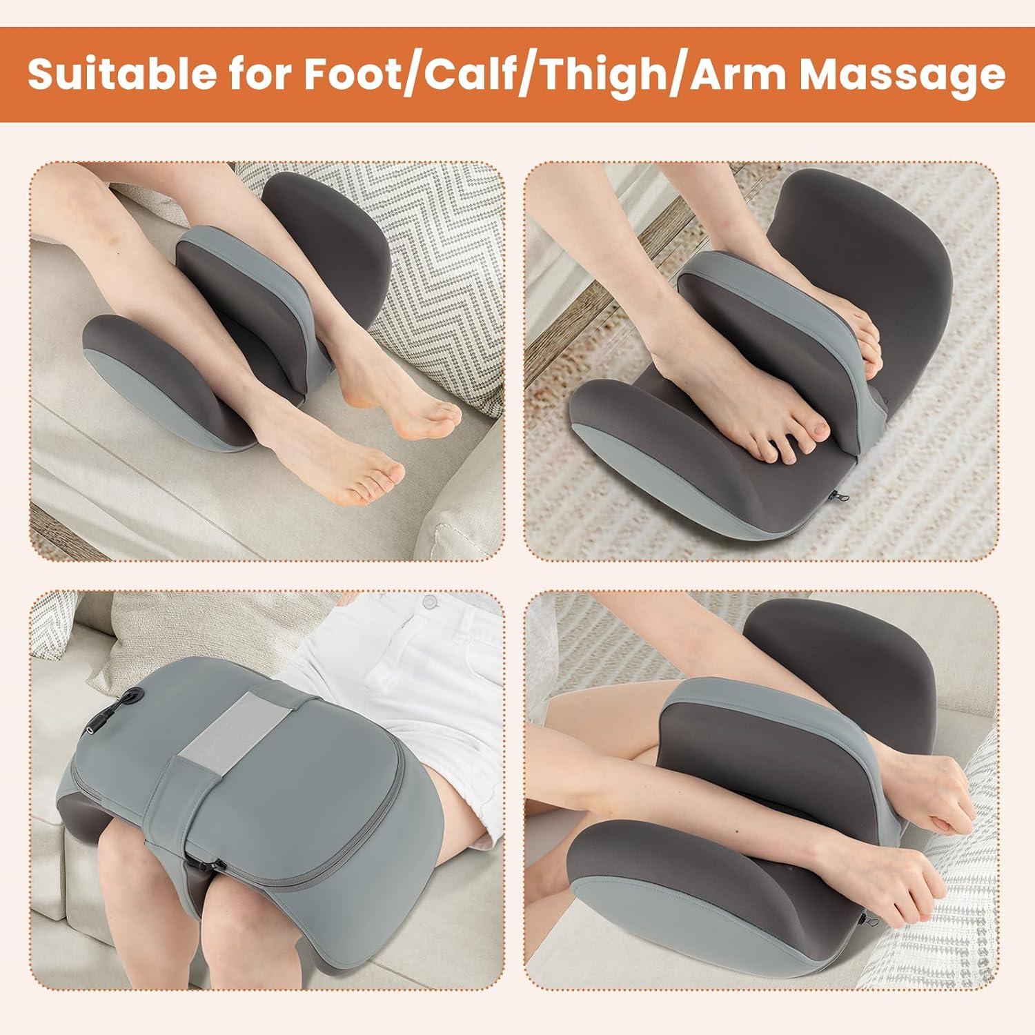 image:imageGiantex Foot Massager with Heat Calf Massager with 3 Massage Intensity Vibration Detachable Middle Sponge Shiatsu Kneading Electric Massager for Thigh Arm Waist Relax Gifts for WomenMen GreyGrey