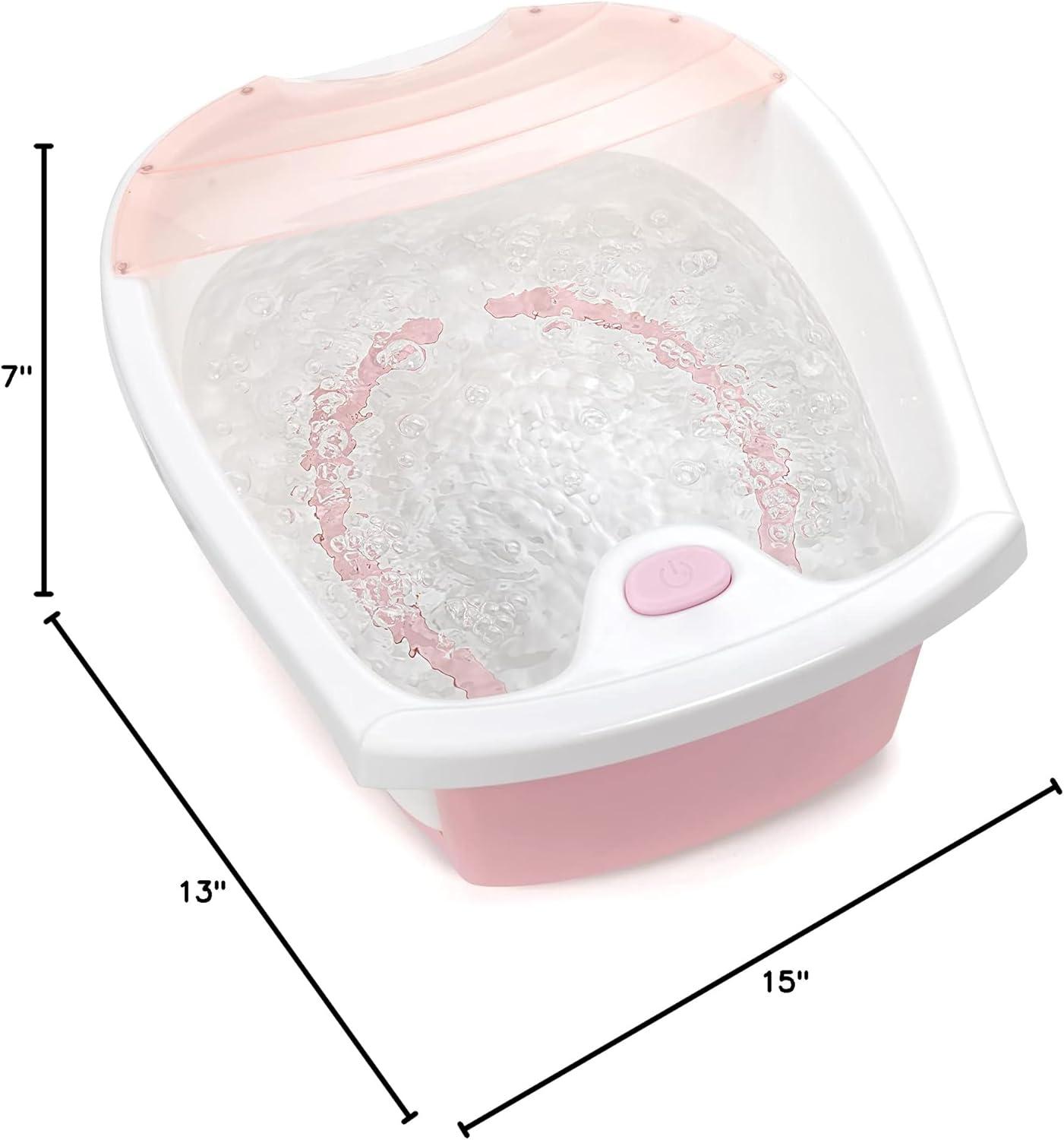 image:imageGiantex Foot Spa Bath WSmooth Bubble Massage Massage Nodes amp Arch Splash Guard ToeTouch Control Heat Maintenance Portable Home Spa Tired Relieve Promote Blood Circulation Feet Soaker Pink