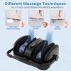 Giantex Foot Massager with Heat, Calf Massager with Remove Control, 2 Vibration Options, 5 Mode & 5 Compression Intensity, 360°Adjustable Stand, Shiatsu Foot Massage Machine for Calf Arm Relax (Grey)(Black)