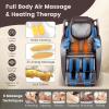 Giantex Full Body Massage Chair, Zero Gravity Recliner Chair with SL Track, Airbags, Foot Rollers, Shoulder Detection, Heating, Bluetooth, 12 Modes, Voice Control, Assembly-Free(Brown)