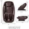 Giantex Full Body Massage Chair, Zero Gravity SL Track Massage Recliner with Negative Ion Generator, Auto Shoulder Detector, USB Chargeing, Airbags, Bluetooth Music Player, Back Heater (Brown)(Brown)