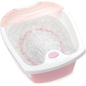 Giantex Foot Spa Bath W/Smooth Bubble Massage, Massage Nodes & Arch, Splash Guard, Toe-Touch Control, Heat Maintenance, Portable Home Spa, Tired Relieve, Promote Blood Circulation Feet Soaker (Pink)