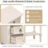 Giantex Entryway Table with Storage, Rustic Small Console Table w/ 3 Drawers & Open Bottom Shelf, Skinny Wood Console Table, Narrow Sofa Side Table for Living Room, Foyer, Hallway, Entry Table, Beige(Beige)