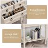 Giantex Entryway Table with Storage, Rustic Small Console Table w/ 3 Drawers & Open Bottom Shelf, Skinny Wood Console Table, Narrow Sofa Side Table for Living Room, Foyer, Hallway, Entry Table, Beige(Beige)