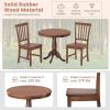 Giantex 3-Piece Wood Dining Table Set, Rustic Style Kitchen Table Set for 2-Person, Round Table with 2 Chairs, Walnut Finish Furniture Set Dinette Set for Kitchen, Dining Room, Breakfast Nook