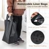 Giantex Laundry Hamper, Laundry Basket Organizer with 3 Pull-Out Removable Bags, Top Storage Shelf, Metal Frame, Laundry Sorter 3 Section for Laundry Room Bathroom Dorm, Rustic Brown & Black