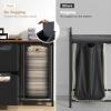 Giantex Laundry Hamper, Laundry Basket Organizer with 3 Pull-Out Removable Bags, Top Storage Shelf, Metal Frame, Laundry Sorter 3 Section for Laundry Room Bathroom Dorm, Rustic Brown & Black