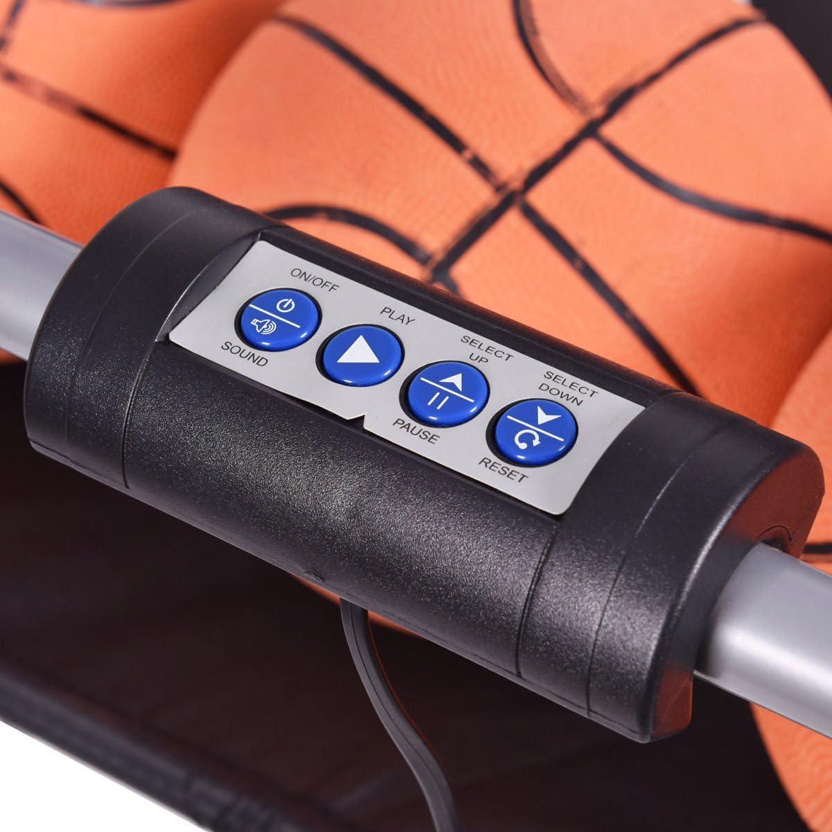 image:imageGiantex Foldable Basketball Arcade Game 8 Game Options Electronic Double Shot 2 Player w 4 Balls and LED Scoring System Indoor Basketball Game for Kids AdultsRedBlack