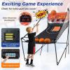 Giantex Foldable Basketball Arcade Game, 8 Game Options, Electronic Double Shot 2 Player w/ 4 Balls and LED Scoring System, Indoor Basketball Game for Kids, Adults(Orange)