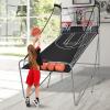 Giantex Foldable Basketball Arcade Game, 8 Game Options, Electronic Double Shot 2 Player w/ 4 Balls and LED Scoring System, Indoor Basketball Game for Kids, Adults(Red/Black)