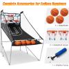 Giantex Foldable Basketball Arcade Game, 8 Game Options, Electronic Double Shot 2 Player w/ 4 Balls and LED Scoring System, Indoor Basketball Game for Kids, Adults(White)