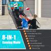 Giantex Foldable Basketball Arcade Game, 8 Game Options, Electronic Double Shot 2 Player w/ 4 Balls and LED Scoring System, Indoor Basketball Game for Kids, Adults(Blue)
