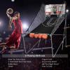 Giantex Foldable Basketball Arcade Game, 8 Game Options, Electronic Double Shot 2 Player w/ 4 Balls and LED Scoring System, Indoor Basketball Game for Kids, Adults(Red/Black)