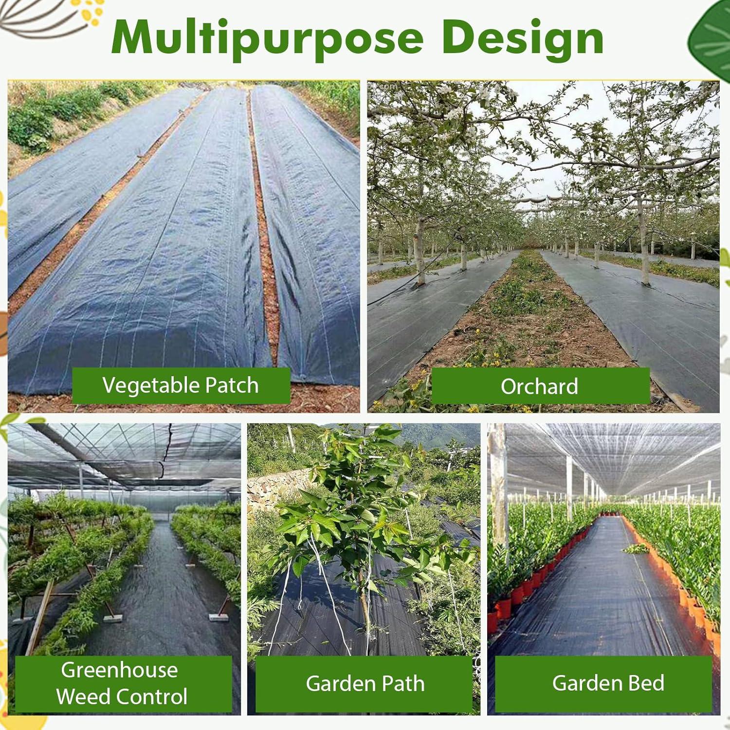 image:imageGiantex 6x330 FT Weed Barrier Landscape Fabric 46OZSq Yd HeavyDuty Permeable Woven PP Ground Cover Weed Blocker Gardening Mat Garden Weed Control Fabric for Yard Flower Bed Farm65FTx330FT32OZSq Yd