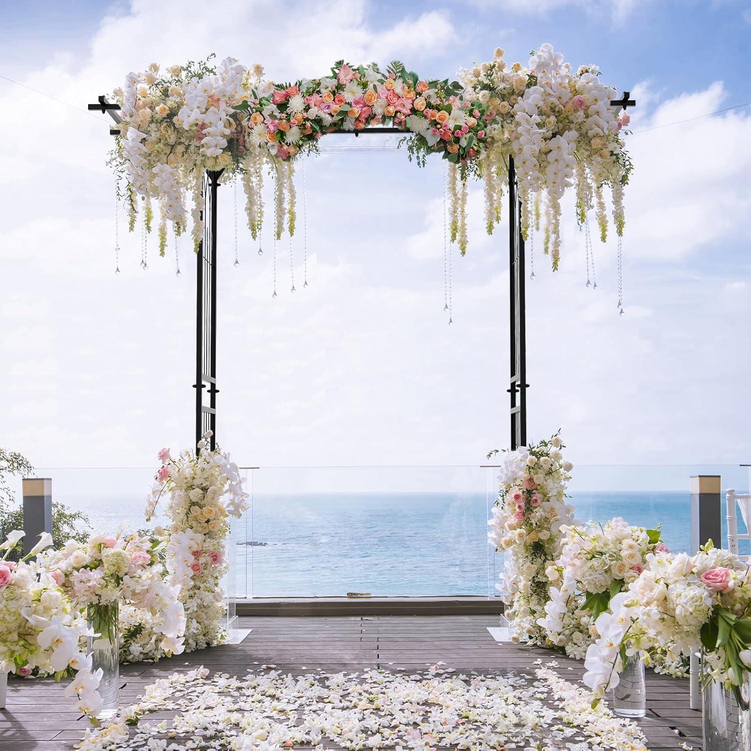 image:imageGiantex Garden Arch Trellis Wedding Arbor for Ceremony Party 79W x 81H Metal Garden Arbor for Climbing Plants Rose Outdoor Archway Pergola for Lawn Pathway Patio Backyard Decoration