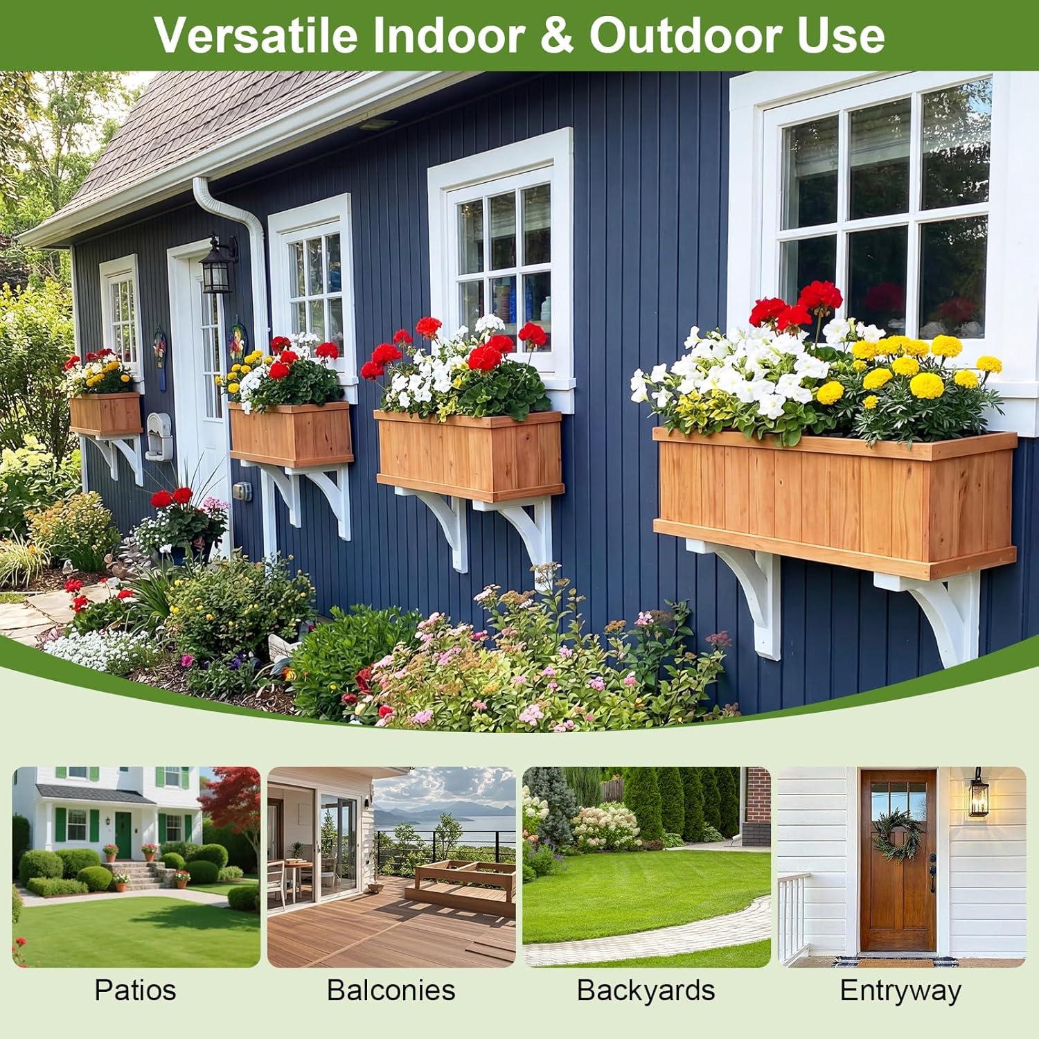 image:imageGiantex Outdoor Raised Garden Bed 40 x 13 x 12 Pine Wood Planter Box with 3 Drainage Holes Removable Bottom amp Bed Liner Rectangular Flower Container for Vegetables Herbs Indoor amp OutdoorOrange