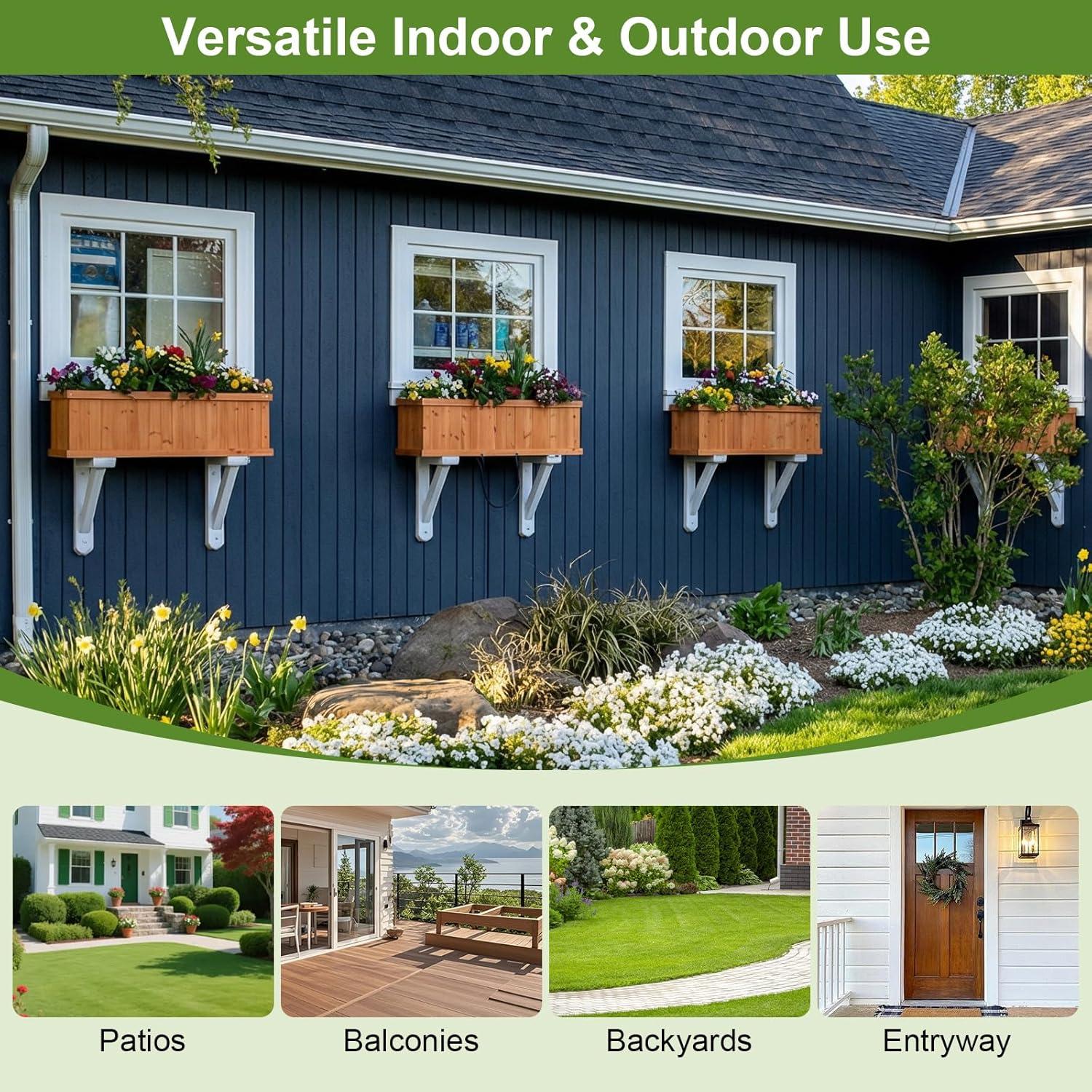 image:imageGiantex Outdoor Raised Garden Bed 40 x 13 x 12 Pine Wood Planter Box with 3 Drainage Holes Removable Bottom amp Bed Liner Rectangular Flower Container for Vegetables Herbs Indoor amp OutdoorOrange