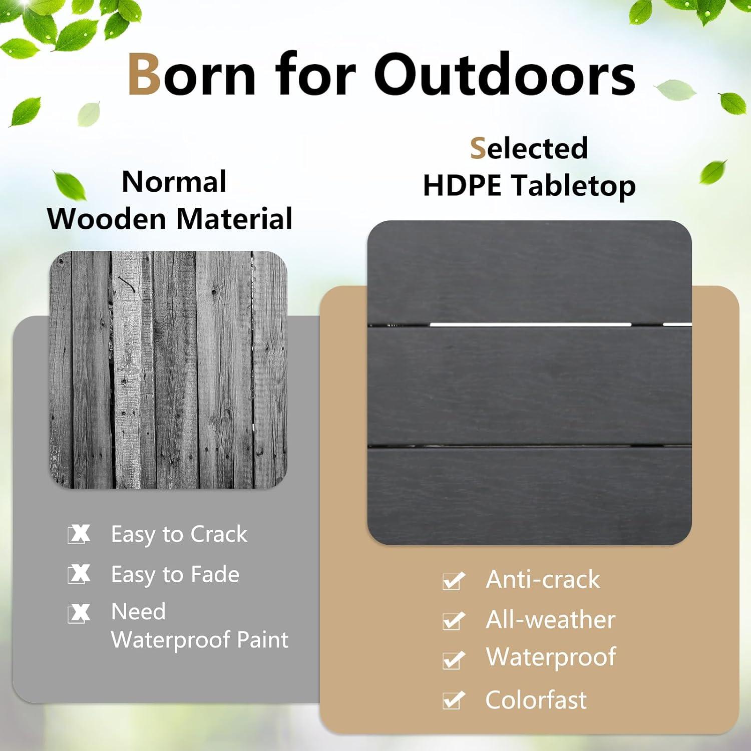 image:imageGiantex Outdoor Side Table with Umbrella Hole 22 Wicker Umbrella Table with Stand and Base WeatherResistant PE Rattan Patio End Table for Deck Garden Poolside Metal Tabletop Light GrayBrown
