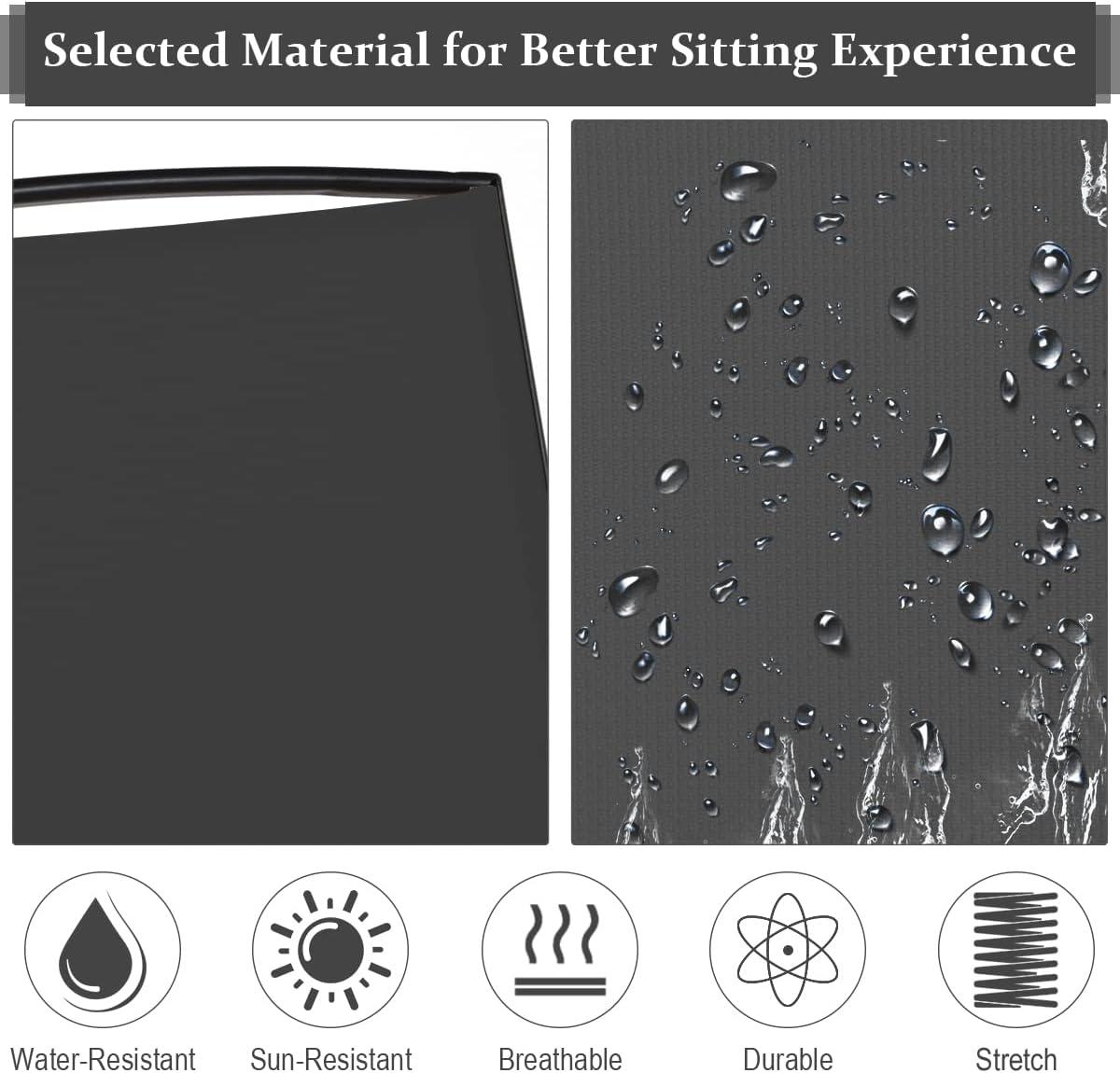 image:imageGiantex Patio Bench Glider Chair with Metal Frame Center Tempered Glass Table Outside Double Rocking Swing Loveseat for Porch Garden Poolside Balcony Lawn Rocker Outdoor Glider BenchGrayBlack