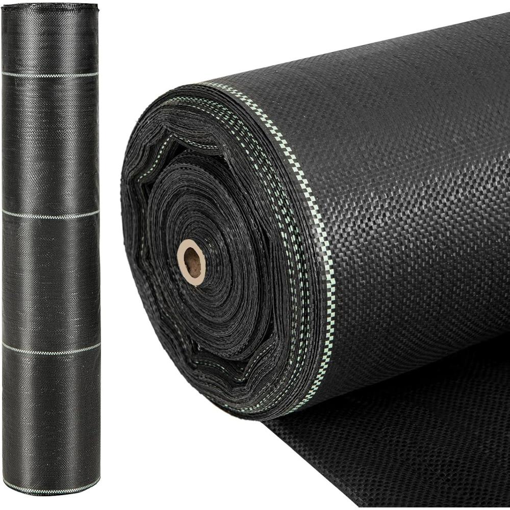 image:imageGiantex 6x330 FT Weed Barrier Landscape Fabric 46OZSq Yd HeavyDuty Permeable Woven PP Ground Cover Weed Blocker Gardening Mat Garden Weed Control Fabric for Yard Flower Bed Farm65FTx330FT32OZSq Yd